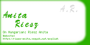 anita riesz business card